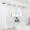 Double Sliding Door & Wall Track - Montpellier 3 Panel Doors - White Primed