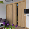 Three Sliding Maximal Wardrobe Doors & Frame Kit - Montreal Oak Flush Internal Door - Prefinished