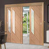 Bespoke Thruslide Monza Oak Glazed - 3 Sliding Doors and Frame Kit