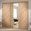 Three Sliding Doors and Frame Kit - Monza Oak Door - Unfinished