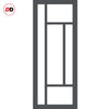 Urban Ultimate® Room Divider Morningside 5 Pane Door Pair DD6437C with Matching Side - Clear Glass - Colour & Height Options