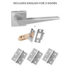 Forme Naxos Designer Lever on Minimal Square Rose - Satin Chrome Handle Pack