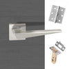 Forme Naxos Designer Lever on Minimal Square Rose - Satin Chrome Handle Pack