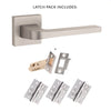 Tupai Rapido CurvaLine Valbona Fire Lever on Square Rose - Pearl Nickel Handle Pack