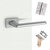 Tupai Rapido RetaLine Tavira Designer Fire Lever on Long Rose - Satin Chrome Handle Pack