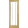 Norwich Oak Absolute Evokit Single Pocket Door Detail - Clear Bevelled Glass - Unfinished