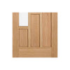 Single Sliding Door & Wall Track - Coventry Contemporary Oak Door - Clear Glass - Unfinished