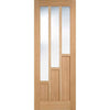 Single Sliding Door & Wall Track - Coventry Contemporary Oak Door - Clear Glass - Unfinished