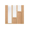 Single Sliding Door & Wall Track - Coventry Contemporary Oak Door - Clear Glass - Unfinished