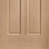 Double Sliding Door & Wall Track - Malton Oak Doors - Bevelled Clear Glass - Unfinished