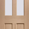 Bespoke Thrufold Malton Oak Glazed Folding 3+1 Door - No Raised Mouldings