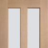 Bespoke Thrufold Malton Oak Glazed Folding 2+0 Door - No Raised Mouldings - Prefinished