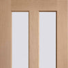 Bespoke Thruslide Malton Oak Glazed - 3 Sliding Doors and Frame Kit - Prefinished