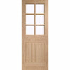 Bespoke Thruslide Suffolk Oak 6 Pane Glazed - 3 Sliding Doors and Frame Kit - Prefinished