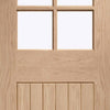 Bespoke Thruslide Suffolk Oak 6 Pane Glazed - 3 Sliding Doors and Frame Kit - Prefinished