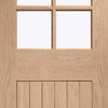 Bespoke Thruslide Surface Suffolk Oak 6 Pane Glazed - Sliding Double Door and Track Kit - Prefinished