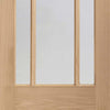 Double Sliding Door & Track - Worcester Oak 3 Pane Doors - Clear Glass - Prefinished