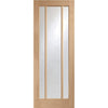 Double Sliding Door & Track - Worcester Oak 3 Pane Doors - Clear Glass - Prefinished