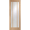 Single Sliding Door & Wall Track - Worcester Oak 3 Pane Door - Clear Glass - Prefinished