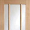 Double Sliding Door & Wall Track - Worcester Oak 3 Pane Doors - Clear Glass - Unfinished