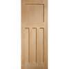 Double Sliding Door & Stainless Steel Barn Track - DX Oak Panel Door - 1930's Style -Unfinished