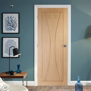 Image: Fire Rated Verona Flush Oak Door - 1/2 Hour Fire Rated