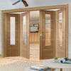 Bespoke Thrufold Portici Oak Glazed Folding 2+2 Door - Aluminium Inlay - Prefinished