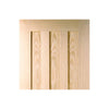 Double Sliding Door & Wall Track - Idaho 3 Panel Oak Doors - Unfinished