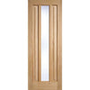 Two Sliding Doors and Frame Kit - Kilburn 1 Pane Oak Door - Clear Glass - Unfinished