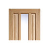 Two Sliding Doors and Frame Kit - Kilburn 1 Pane Oak Door - Clear Glass - Unfinished