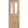 Four Folding Doors & Frame Kit - Malton Oak 2+2 - No Raised Mouldings - Bevelled Clear Glass - Prefinished