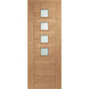 Bespoke Palermo Oak 4L Glazed Single Frameless Pocket Door Detail