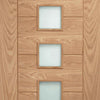 Bespoke Thruslide Palermo Oak Glazed - 3 Sliding Doors and Frame Kit - Prefinished