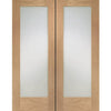 Pattern 10 Oak French Door Pair - Clear Glass