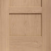 Double Sliding Door & Track - 4 Panel Shaker Oak Solid Doors - Unfinished