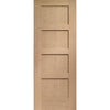 Double Sliding Door & Track - 4 Panel Shaker Oak Solid Doors - Unfinished