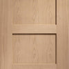 Double Sliding Door & Track - 4 Panel Shaker Oak Solid Doors - Unfinished