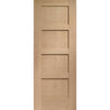 Double Sliding Door & Wall Track - Shaker Oak 4 Panel Door - Prefinished