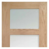 Single Sliding Door & Wall Track - Shaker Oak 4 Pane Door - Clear Glass - Unfinished