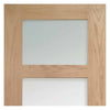 Six Folding Doors & Frame Kit - Shaker Oak 4 Pane 3+3 - Obscure Glass - Unfinished