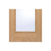 Three Folding Doors & Frame Kit - Vancouver 1 Pane Oak 2+1 - Clear Glass - Prefinished