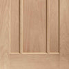 Four Sliding Wardrobe Doors & Frame Kit - Worcester Oak 3 Panel Door - Prefinished