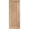 Top Mounted Black Sliding Track & Double Door - Worcester Oak 3 Panel Doors - Unfinished