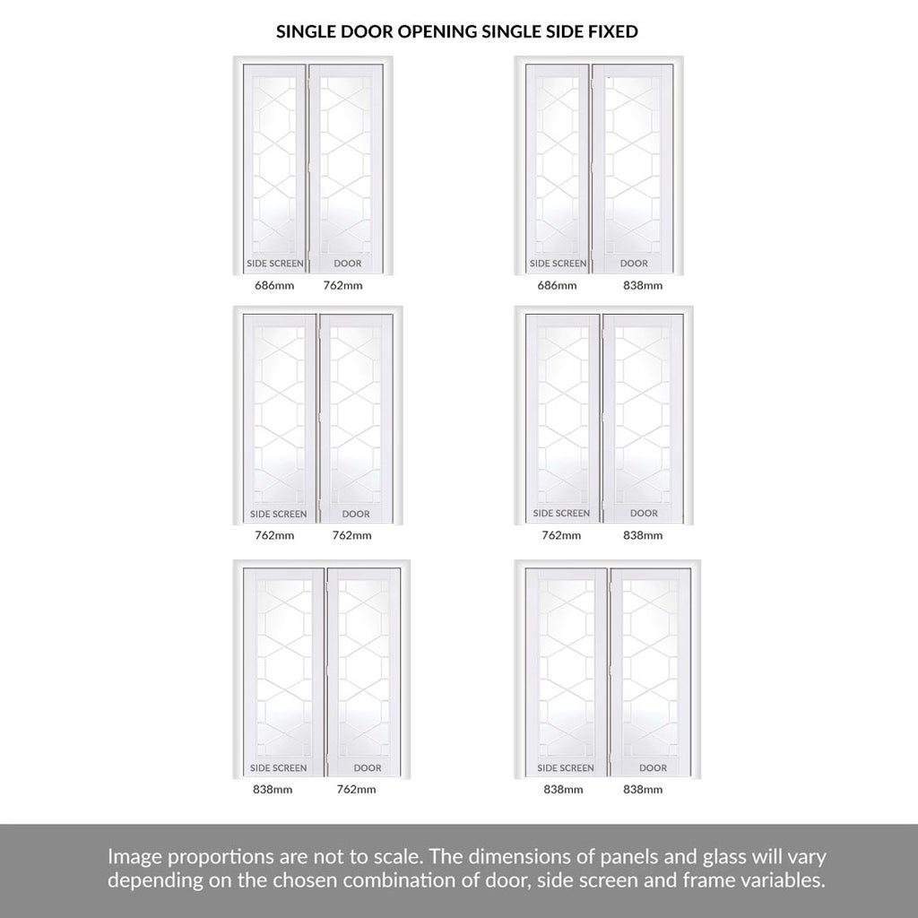 ThruEasi Room Divider - Orly Clear Glass White Primed Door with Single