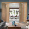 Bespoke Thrufold Palermo Flush Oak Folding 2+2 Door - Panel Effect