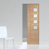 Bespoke Palermo Oak 4L Glazed Single Frameless Pocket Door