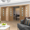 Bespoke Thrufold Palermo Oak Glazed Folding 3+2 Door - Prefinished