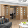 Bespoke Thrufold Palermo Oak Glazed Folding 3+2 Door - Prefinished