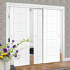 Three Sliding Doors and Frame Kit - Palermo Flush Door - White Primed