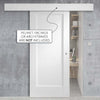 Single Sliding Door & Wall Track - Pattern 10 Style 1 Panel Door - White Primed